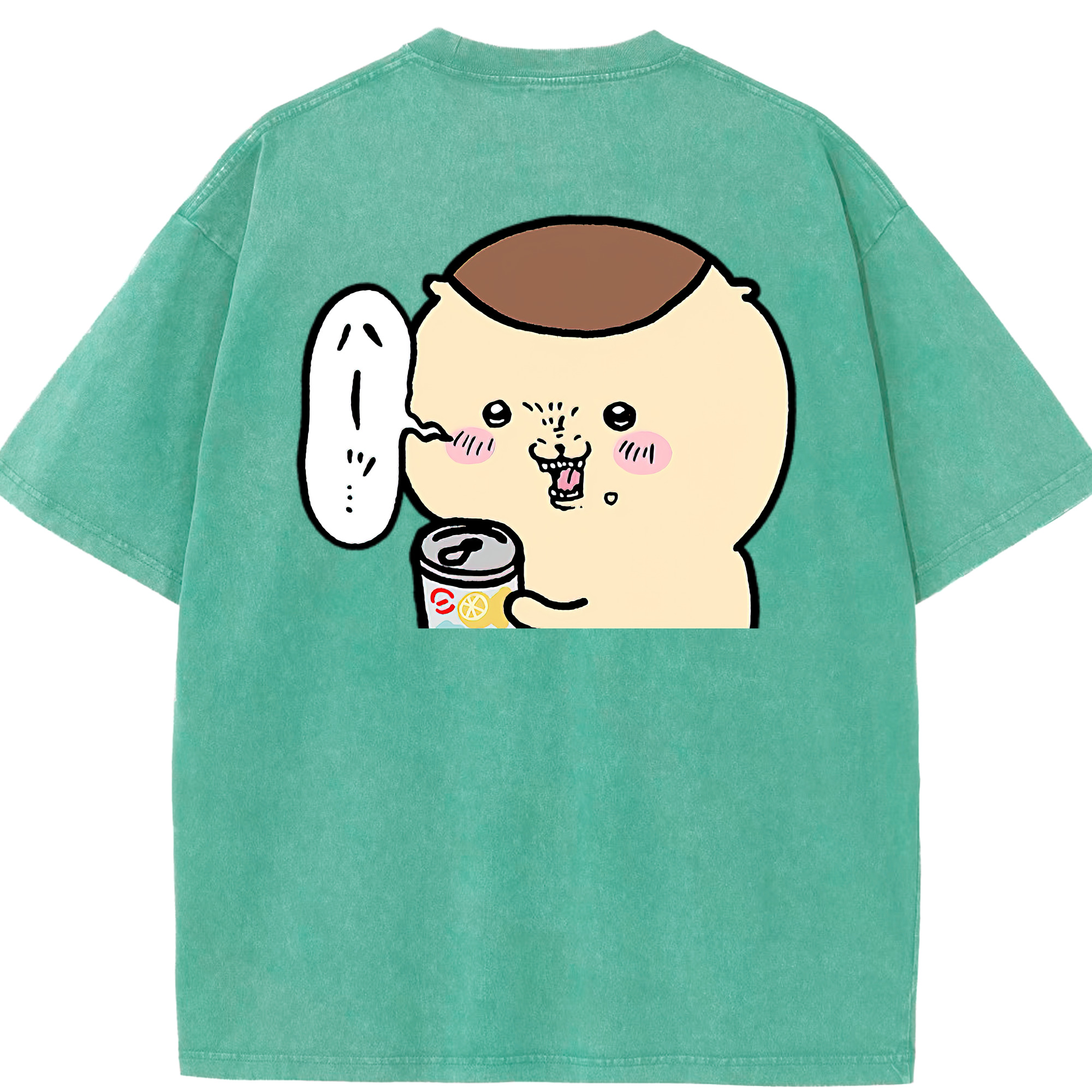 （画像用） ちいかわ くりまんじゅう Chii-kawa kuri manjū 綿100% ヴィンテージ風 半袖Tシャツ（背面プリント）